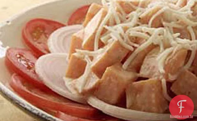 Salada de inhame e tomate