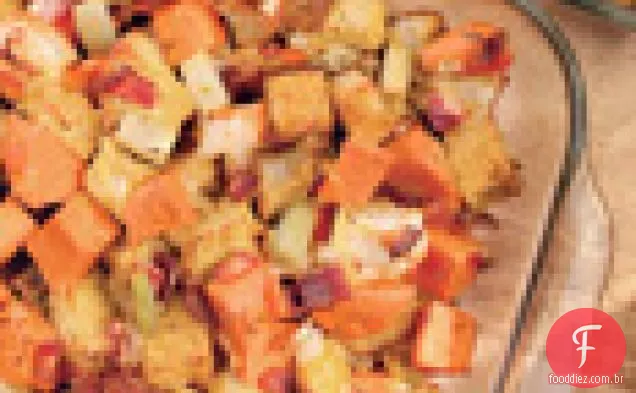 Recheio de batata doce com Bacon e tomilho