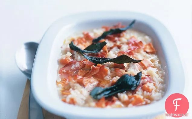 Pancetta, Batata-Doce E Risoto Assado Com Sálvia