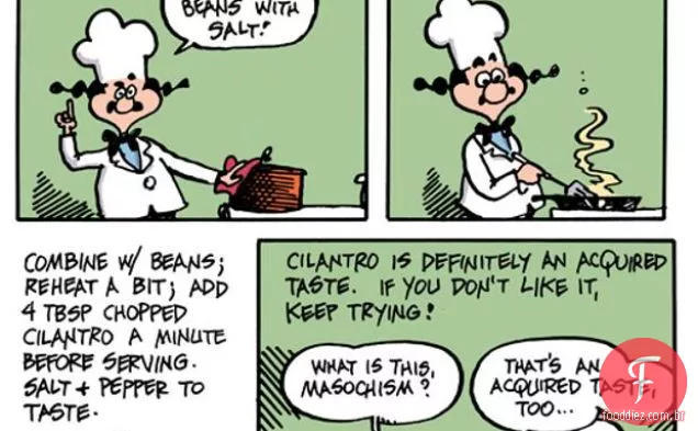 A Cozinha Dos Desenhos Animados: Feijão Branco E Coentro