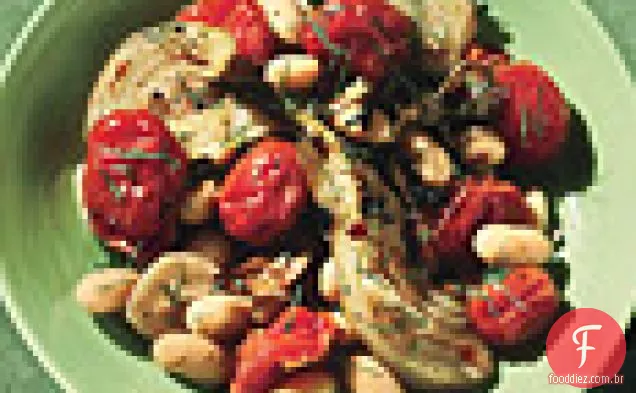 Azeite tomates assados e Erva-Doce Com Feijão Branco