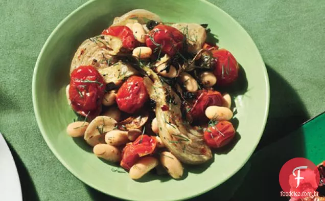 Azeite-tomate assado e Erva-Doce Com Feijão Branco
