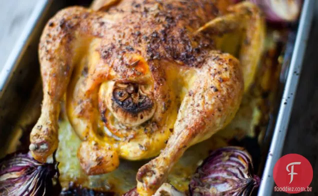 Frango Assado Com Limão E Orégano