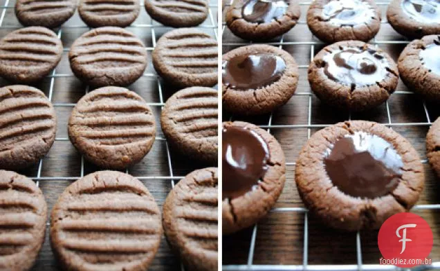Biscoitos De Chocolate De Menta Com Ganache Opcional