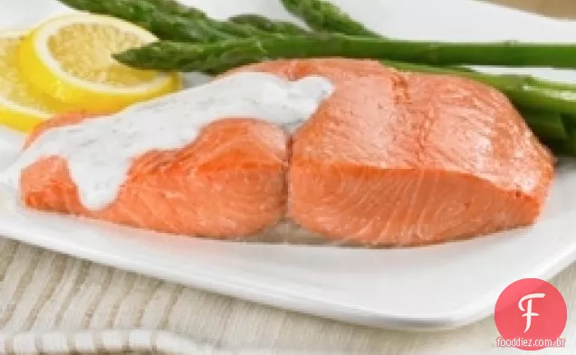 Salmão Assado Com Creme De Endro