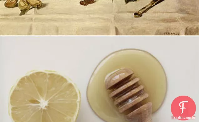 Bolo de amêndoa de Manet com uvas e pêssegos Guest Post de