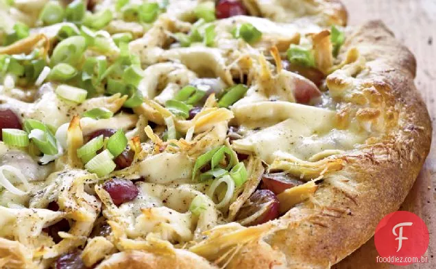 Frango, Uva Vermelha e Pizza Pesto