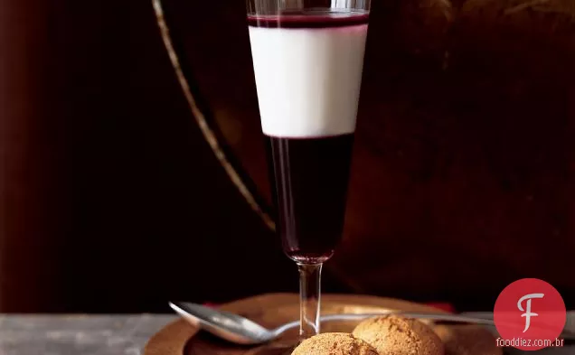 Uva roxa listrada e Panna Cotta Parfait