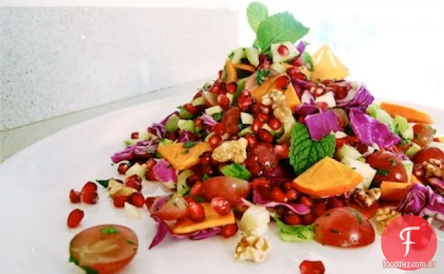 Uma Salada Doce E Fresca Crocante E Picante Com Iogurte Coalhado Dres