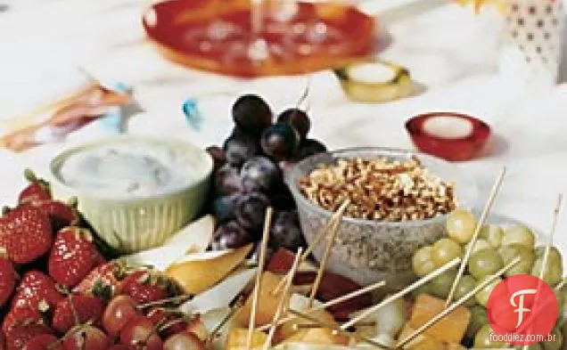 Fruta de verão com Fondue Praliné