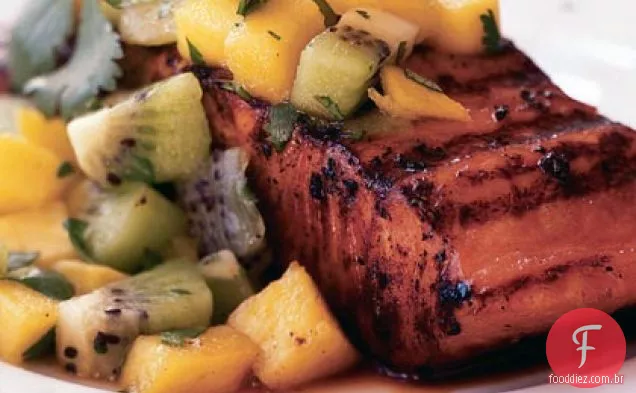 Salmão marinado com sabor de manga-Kiwi