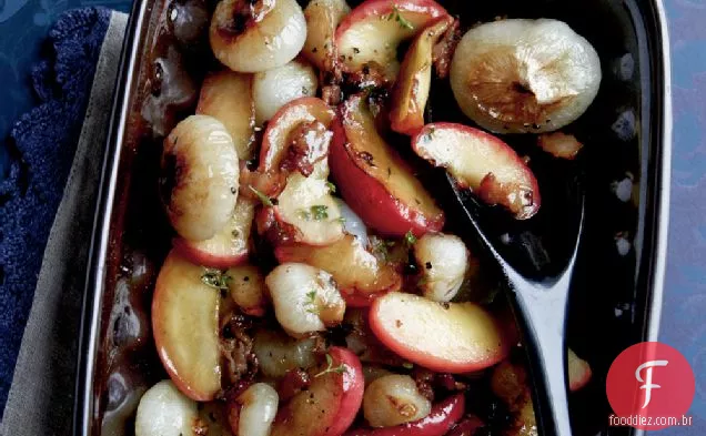 Cipollini e maçãs com Bacon