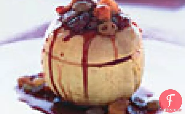 Maçãs assadas com Cranberries, passas e damascos