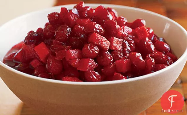 Cranberries com maçãs e conhaque