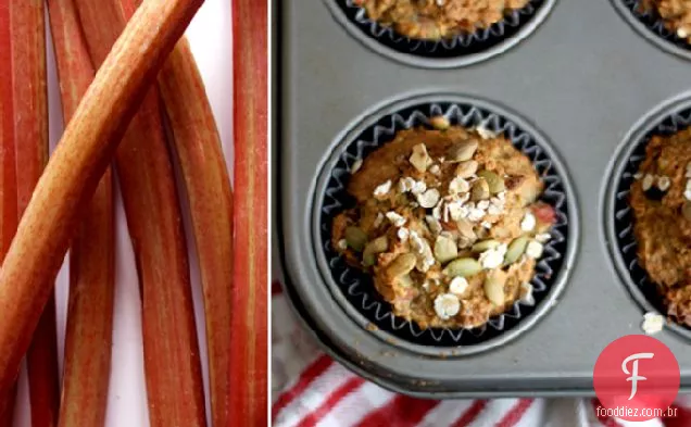 Muffins De Damasco Com Ruibarbo Chia