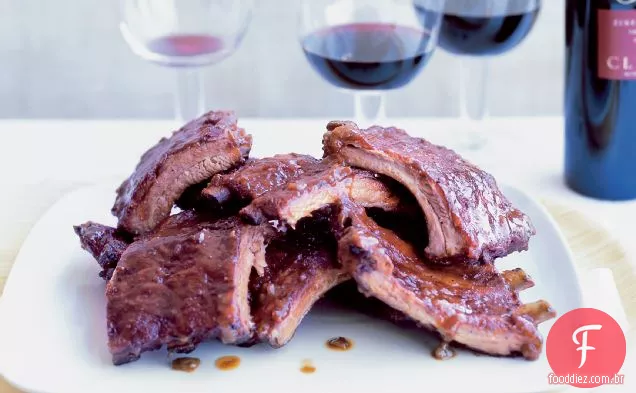 Costelas assadas com especiarias com esmalte de Damasco