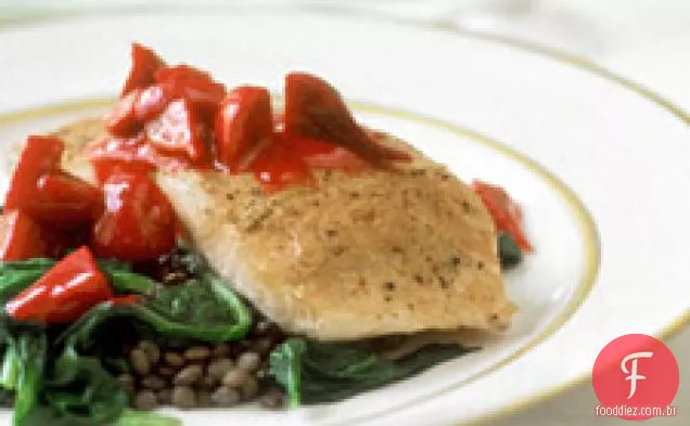 Salmão Com Beterraba E Lentilha