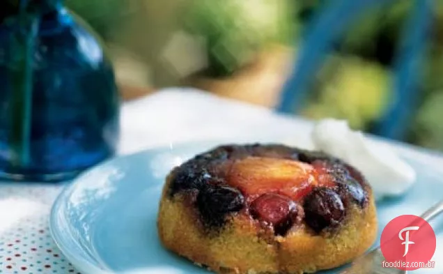 Mini Bolos De Damasco-Cereja De Cabeça Para Baixo