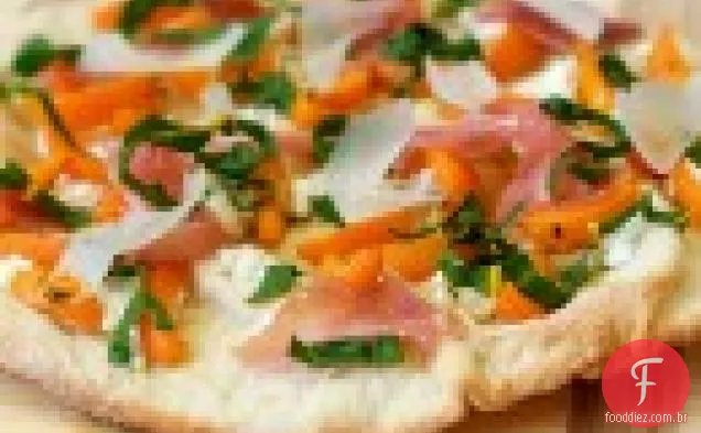 Alperce e Prosciutto Pizza de crosta fina