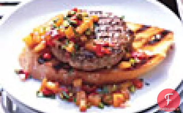 Hambúrgueres de Cordeiro de rosto aberto com Sabor De Pistache-Damasco