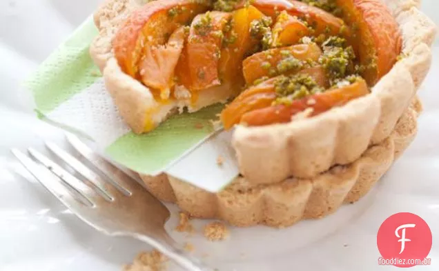Torta De Shortbread De Damasco, Pistache E Limão