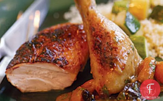Frango Assado Com Molho De Damasco Marroquino