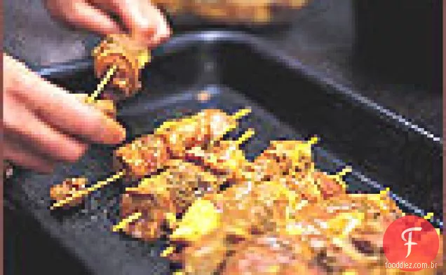 Sosaties de Damasco e cordeiro secos