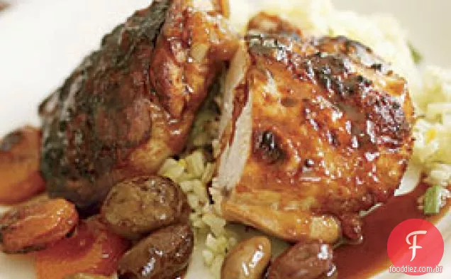 Mel Espanhol-Frango Assado com cominho com damascos e azeitonas