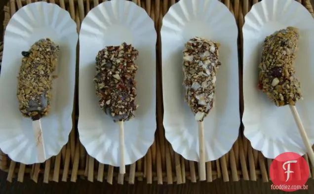 Bananas congeladas com cobertura de Chocolate