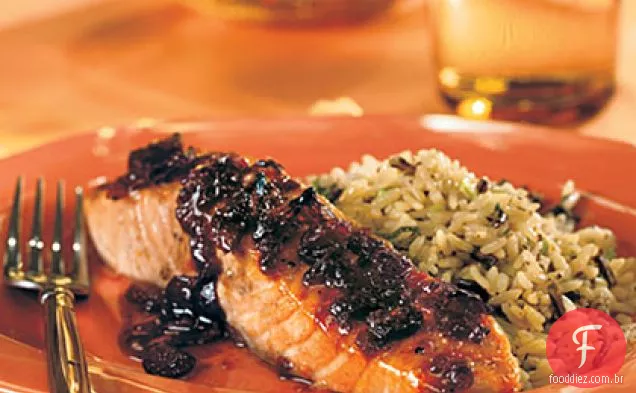Salmão Vitrificado Com Cranberry