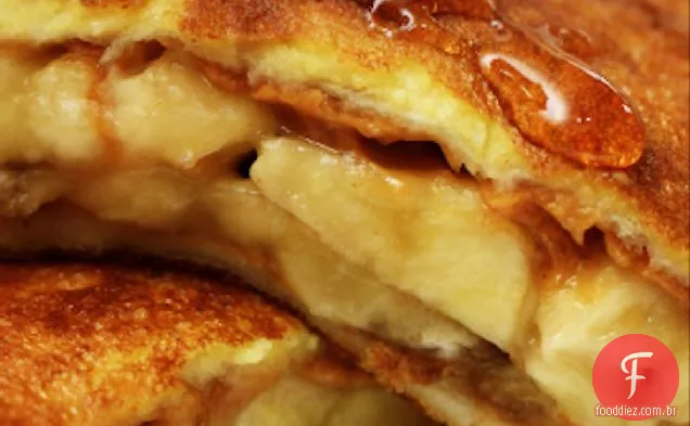 Receita de torrada francesa recheada com Banana