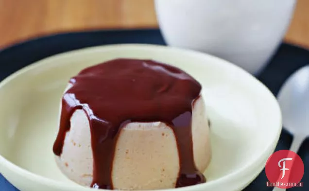 Pudim de Banana com molho de Chocolate