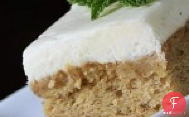 Barras De Banana Com Cobertura De Creme De Queijo De Baunilha