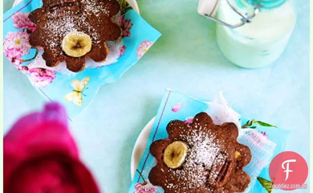 Teacakes De Chocolate, Avelã, Banana E Azeite