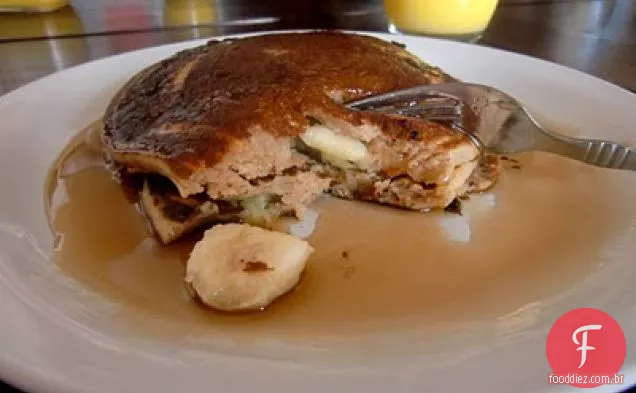 Panquecas De Compota De Maçã Com Canela E Bananas