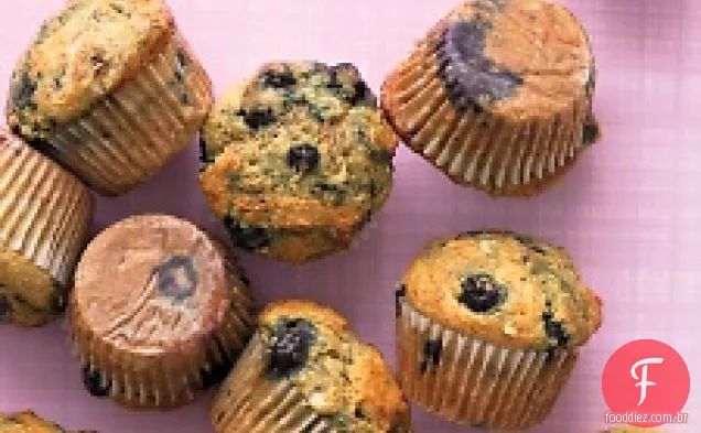 Banana saudável-Muffins de mirtilo