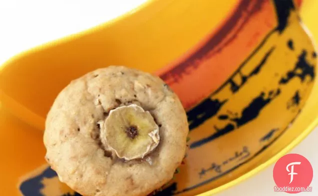 Banana Cocoa Nib Oatmeal Muffins
