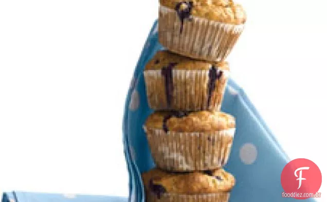 Banana - mirtilo Muffins de Fubá