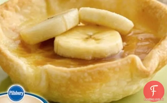 Chocolate Branco-Creme de banana Brulee Tarts