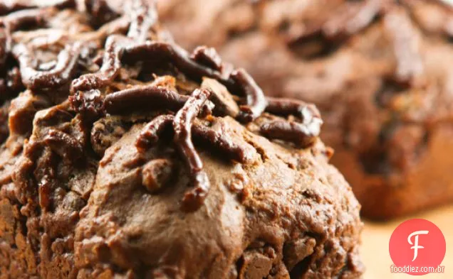 Pão de Banana com chocolate triplo