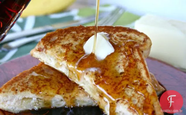Caramelizado Banana & Cream Cheese Cheio De Torrada Francesa