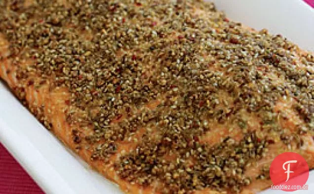 Salmão com crosta de especiarias