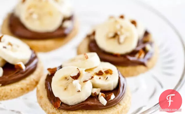 Biscoitos Amanteigados Com Nutella, Bananas E Amêndoas