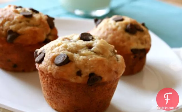 Banana-Muffins de chocolate escuro