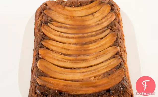 Chocolate-Manteiga De Amendoim-Banana Bolo De Cabeça Para Baixo