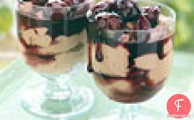 Mousse rápida de Chocolate e canela com cerejas