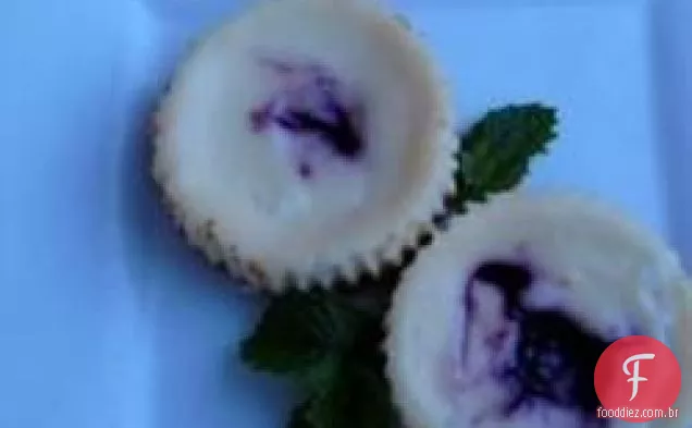 Cheesecakes de Limão chave com redemoinhos de framboesa