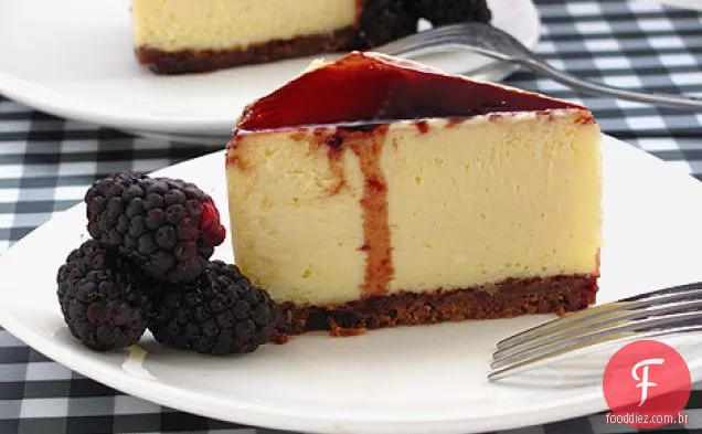 Cheesecake De Limão Com Redução Balsâmica De Amora-Preta