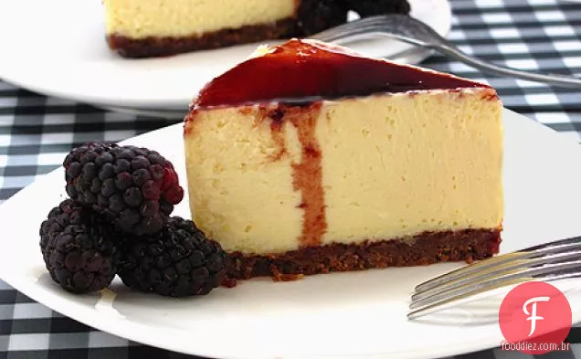 Cheesecake De Limão Com Redução Balsâmica De Amora-Preta