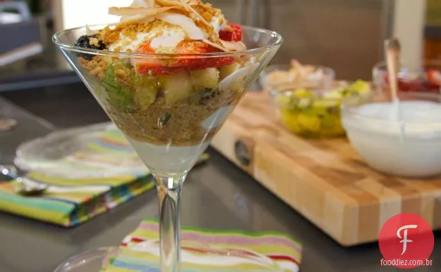 Kiwi / bagas Parfait com coco torrado